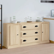 Credenze 3 pz Rovere Sonoma in Legno Multistrato