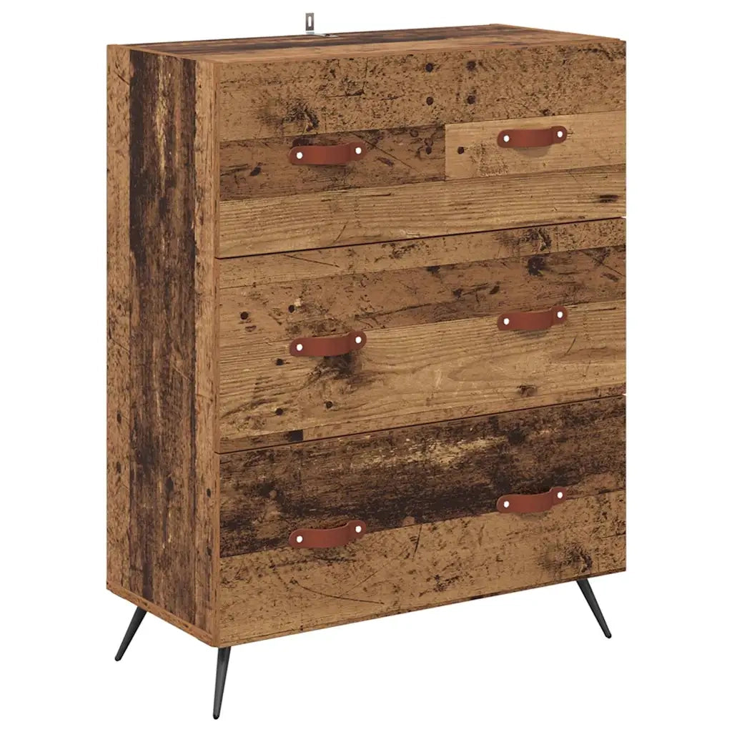 Armadietto alto con ripiano con cassetto 2 pcs Legno vecchio 3415617