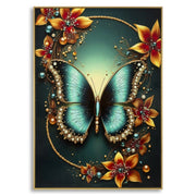 Stampa Decorata Su Tela Laccata Con Cornice Butterly -a- cm 70x4x100