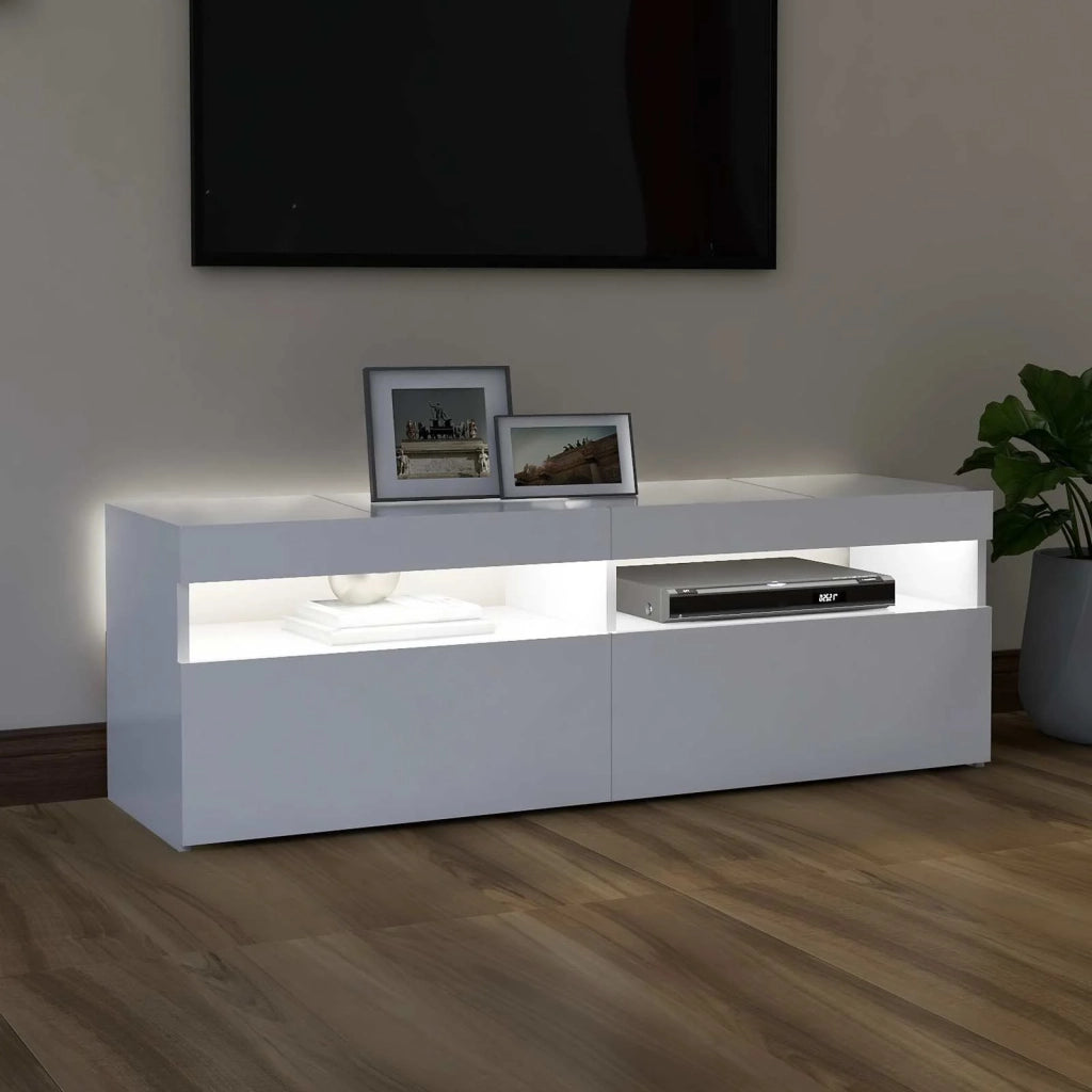 Mobile Porta TV con Luci LED Bianco 120x35x40 cm 804373