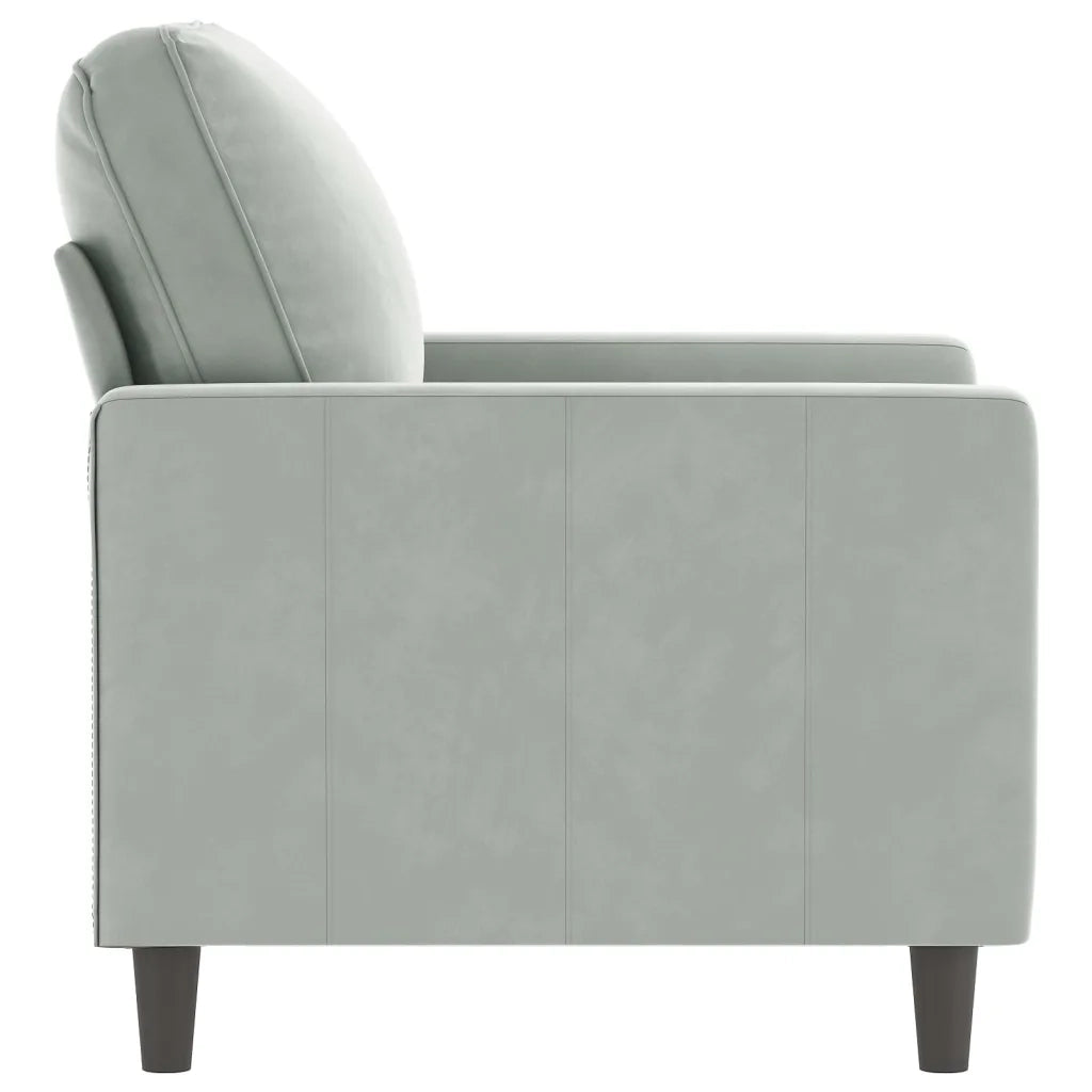 Poltrona Grigio Chiaro 60 cm Velluto 359179