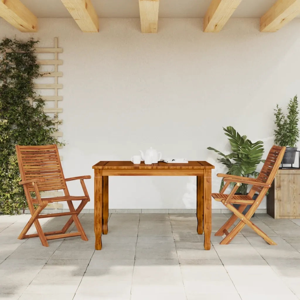Sedie da Giardino Pieghevoli con Braccioli 2 pz | Sedie da Esterno Massello Acacia