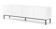 MOBILE RAVENNA C DIAMOND MDF HG PORTA TV 4D 200 BIANCO OPACO LUCIDO TELAIO NERO