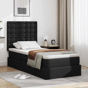 Letto con contenitore e LED Nero 100 x 200 cm Pelle Sintetica