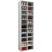 Legno Strong Scarpiera H183 L53 P30 cm Armadio Porta Scarpe Salvaspazio con Ripiani Regolabili Colore Bianco