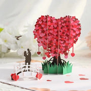 Carta di auguri 3D - Carta desiderio con busta - Carta pop-up - Giorno del matrimonio - Giorno del matrimonio d'anniversario - San Valentino - Finestra alta qualità