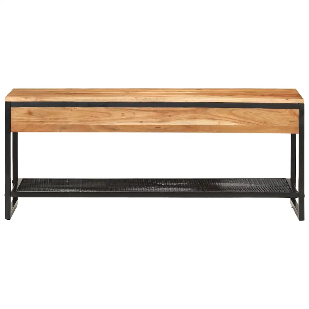 Panca da Giardino 110x35x45 cm Legno Massello di Acacia e Ferro 372744