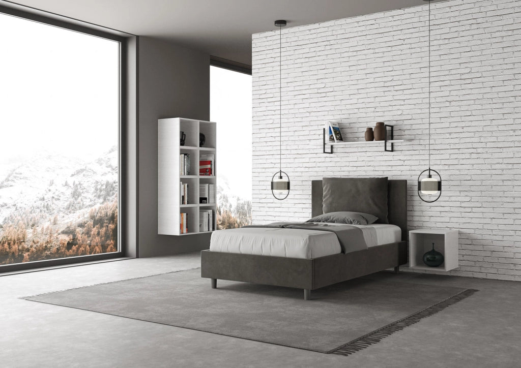 Letto 1 Piazza e Mezzo 120x210 cm Senza Rete Antea Grigio