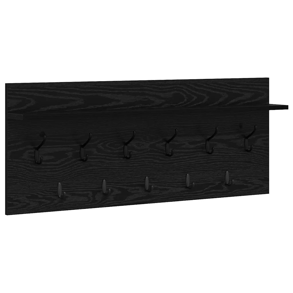 Appendiabiti a muro A parete Rovere Nero 100 x 40 x 12 cm 874444