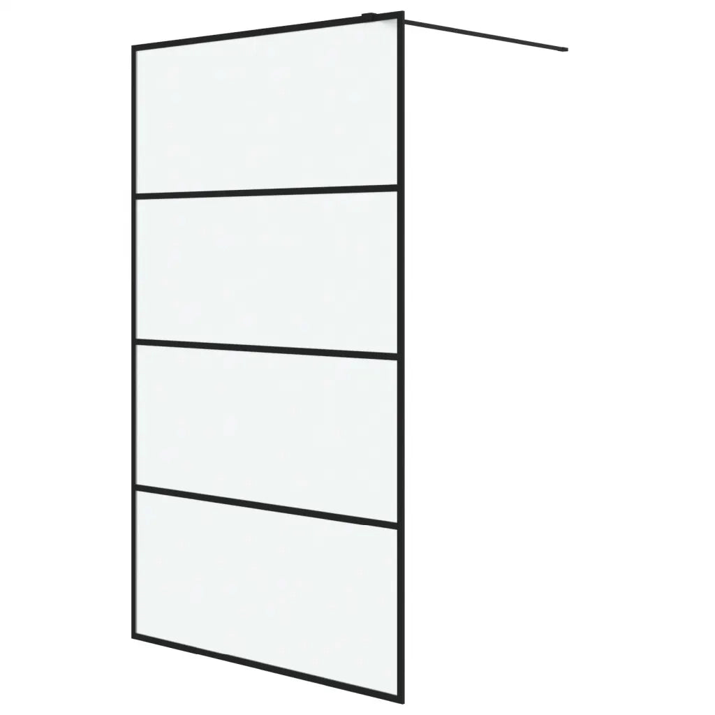 Parete Doccia Walk in Nera 115x195 cm Vetro Smerigliato ESG