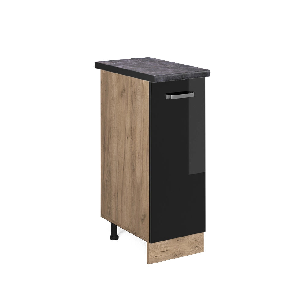 Vicco Armadio cucina dispensa alto Nero lucido 30 cm , PL Antracite
