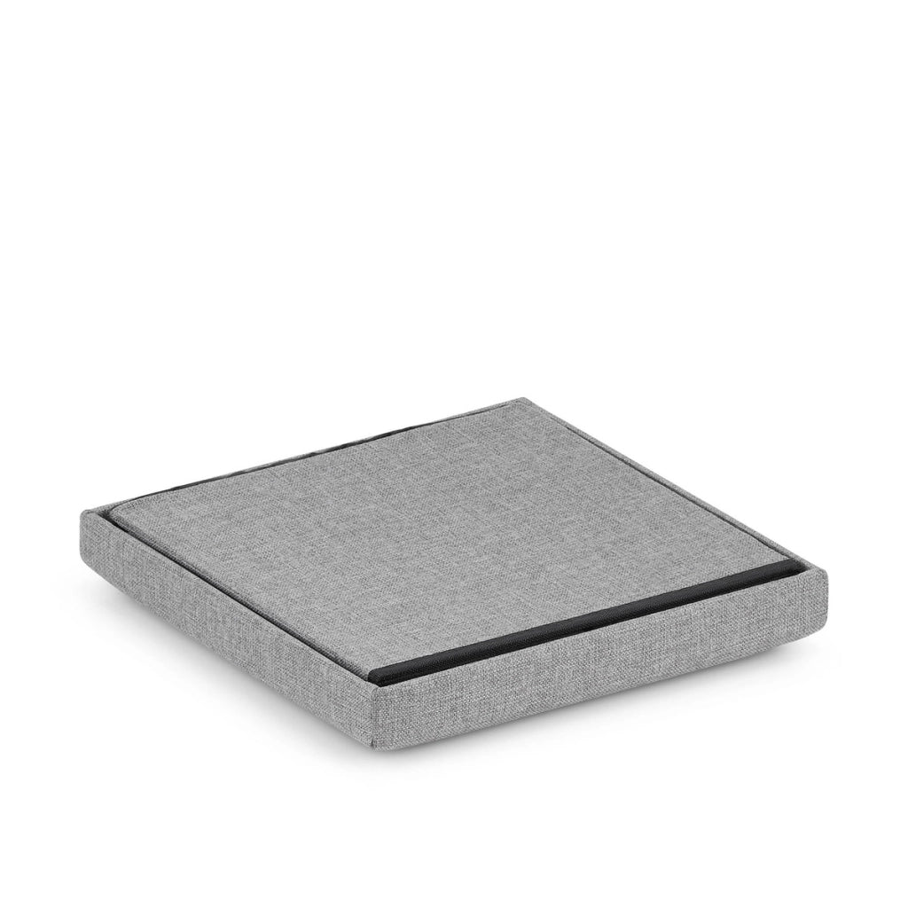 Pouf contenitore pieghevole Oskar in tessuto Oxford grigio
