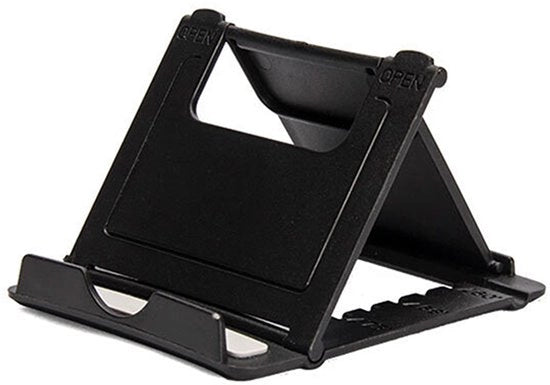 Supporto portatile per smartphone, multi-posizionamento, supporto per smartphone pieghevole universale - nero rigido