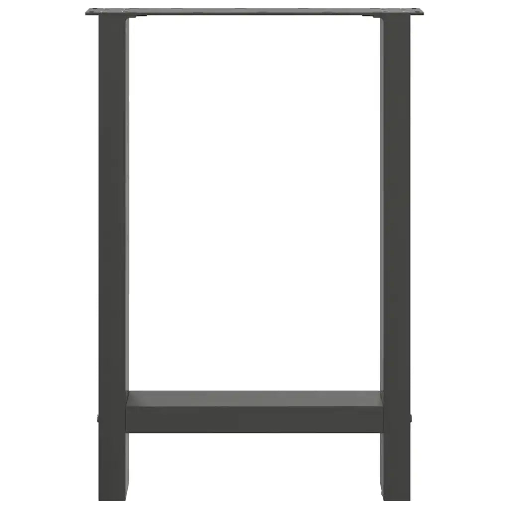 Gambe per tavolo da pranzo antracite 2 pz 50x(72-73) cm in acciaio 4013302