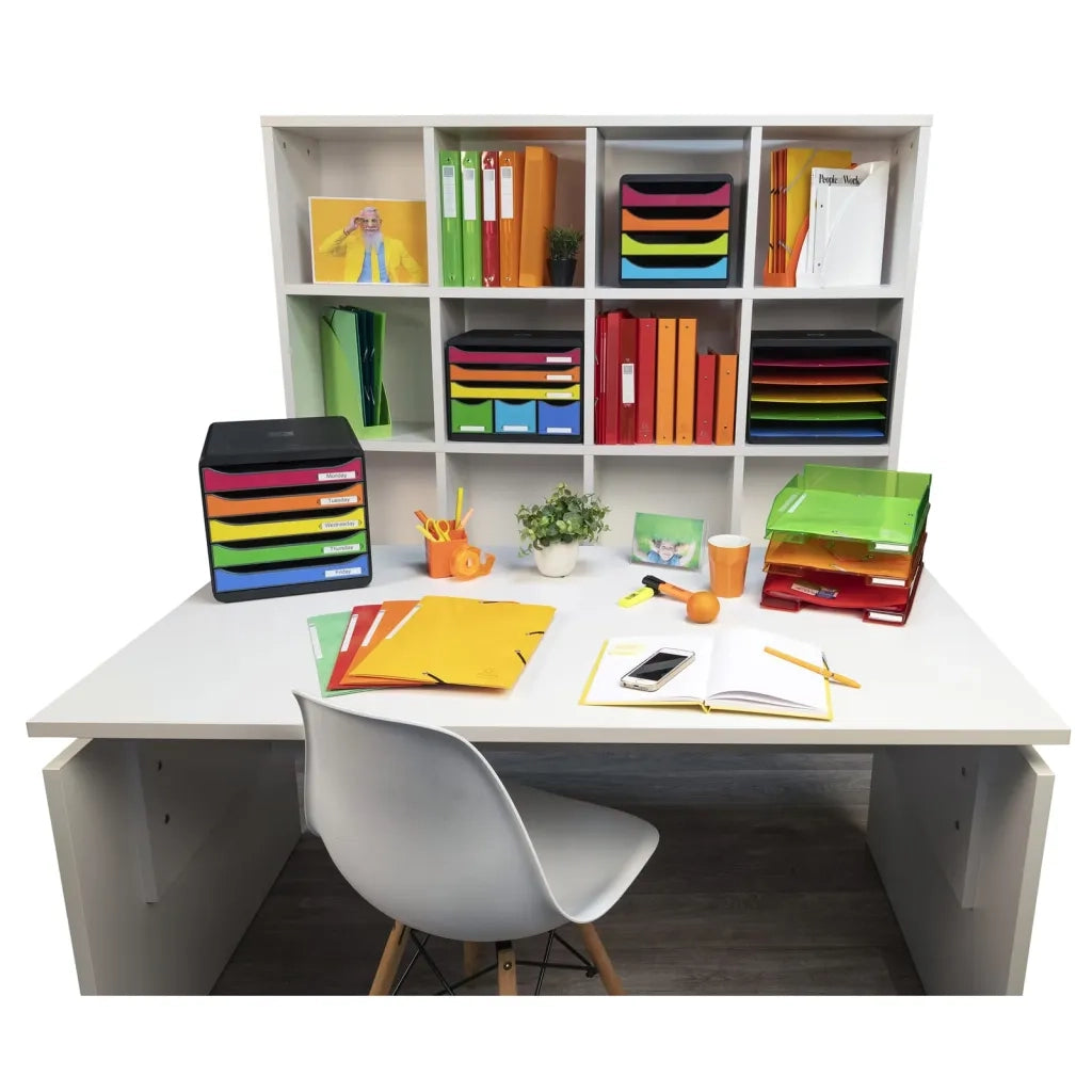 Exacompta Set Cassetti da Scrivania Big-Box "Harlequin" con 4 Cassetti 444583