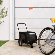 Rimorchio da Bici per Animali Nero Oxford e Ferro 94017