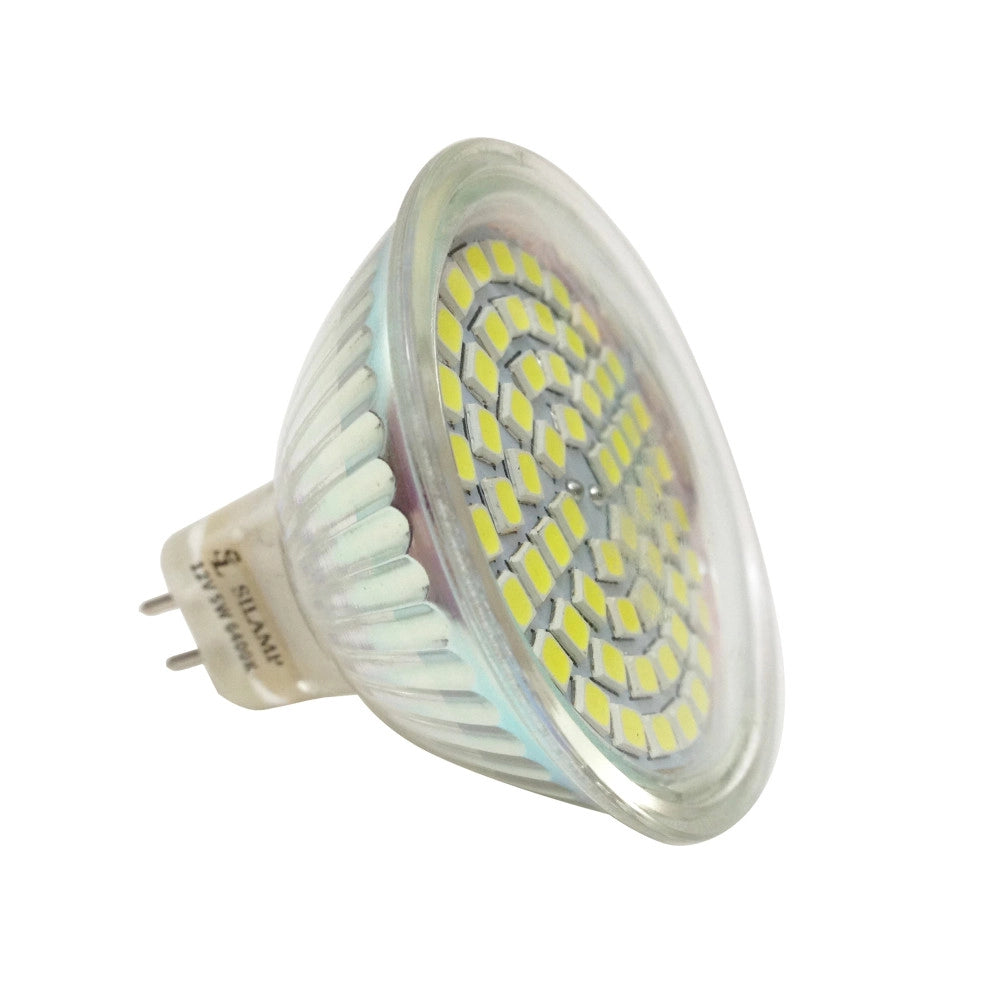Trade Shop - Lampada Lampadina Faretto Led 5w 12v Smd Mr16 Luce Bianca Calda 450 Lumen Gu5.3 -