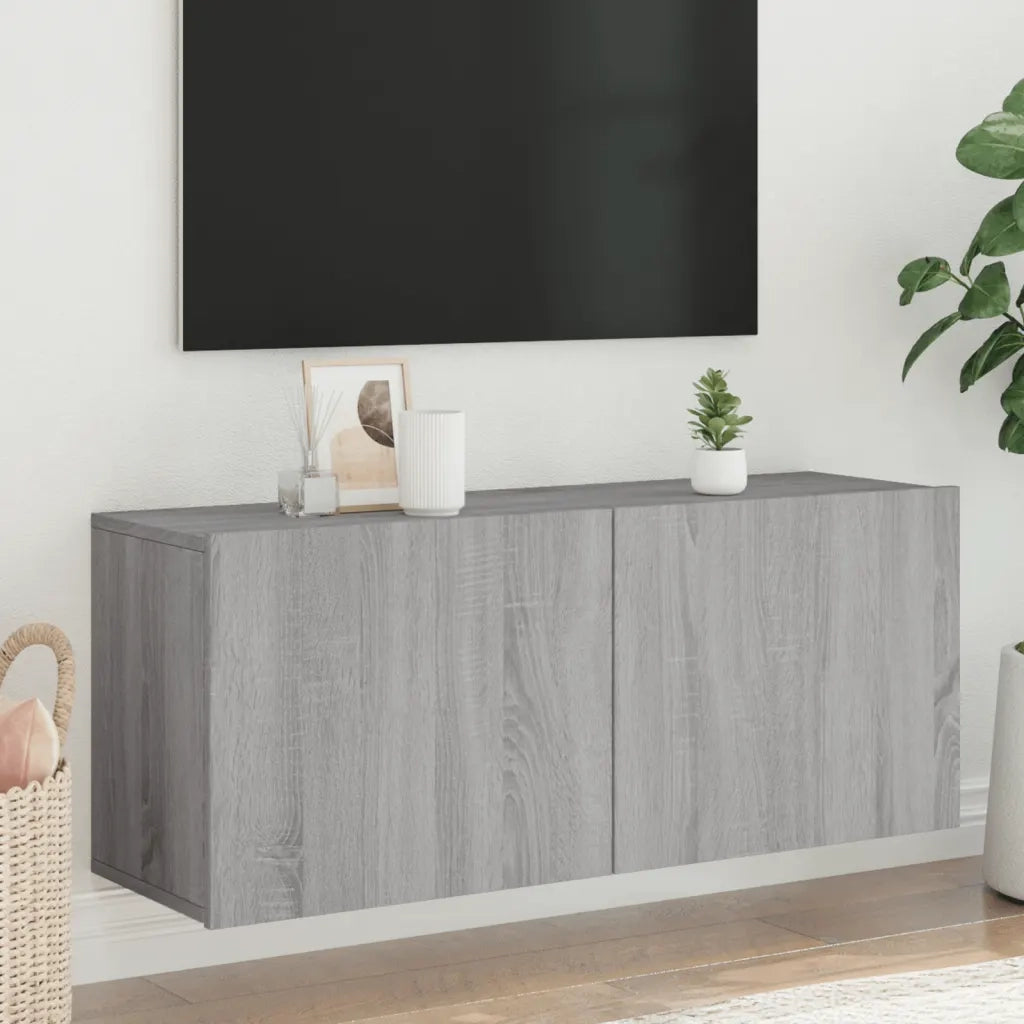 Mobile TV a Parete | Armadietto TV | Mobile Porta TV Grigio Sonoma 100x30x41 cm