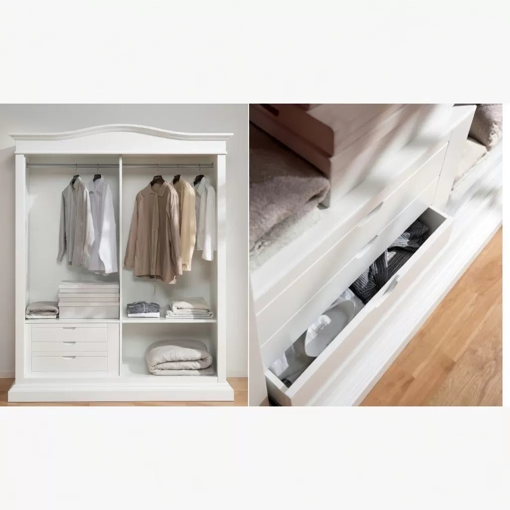 Armadio arte povera 2 ante scorrevoli legno bianco 183x67x222 - Mobili 2G