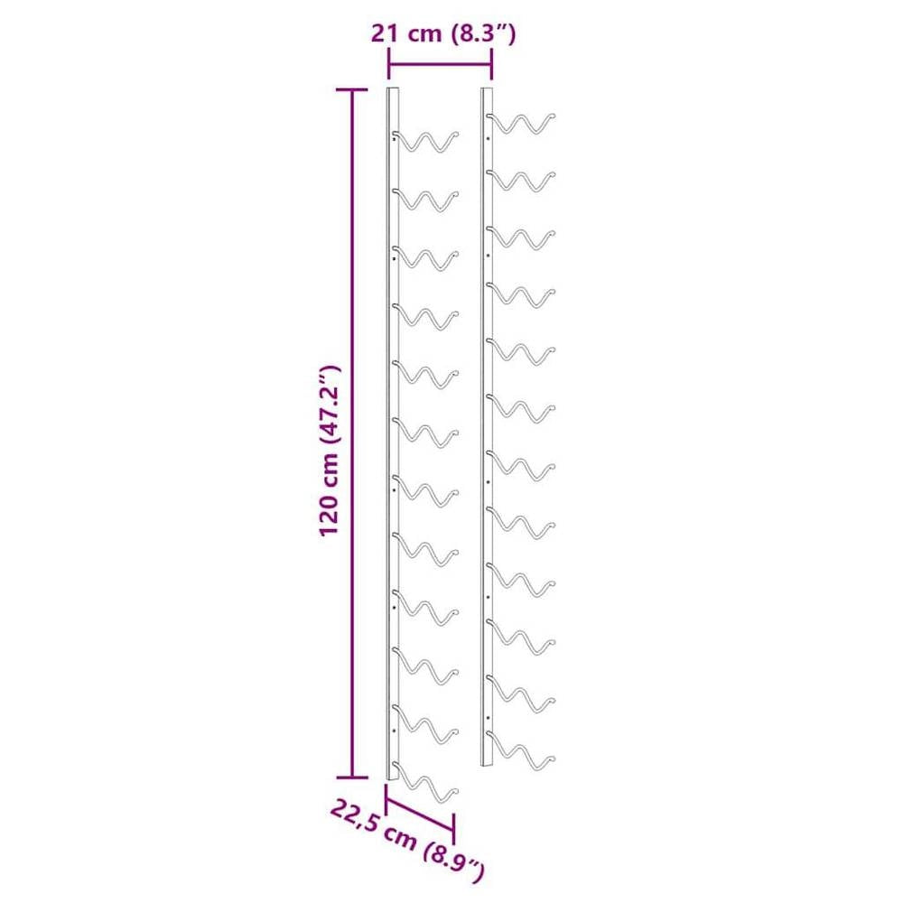 Wall-mounted Wine Rack For 24 Bottles, Black Iron