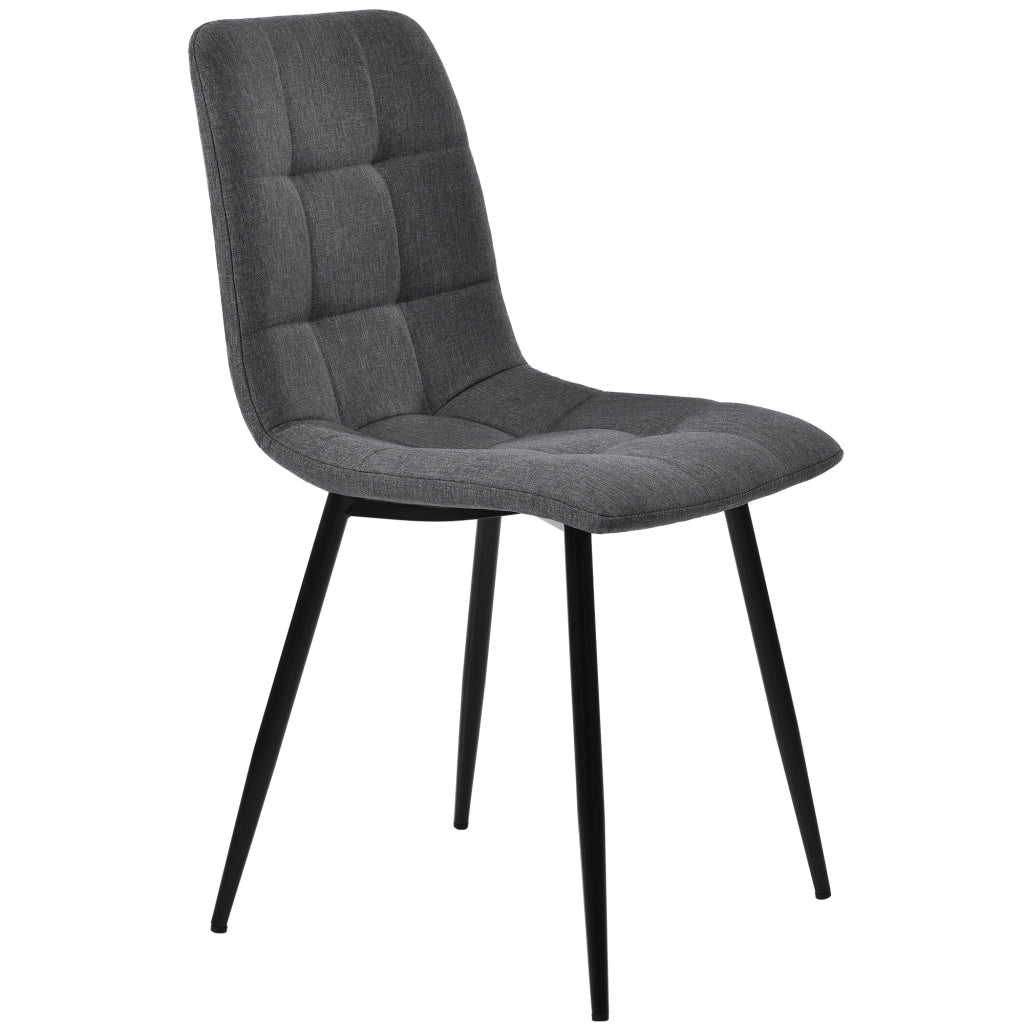 Tavolo da Pranzo Rotondo con 4 Sedie ¨C MINIMAL ¨C Piano Effetto Marmo, Gambe Metallo Nero, 100 cm