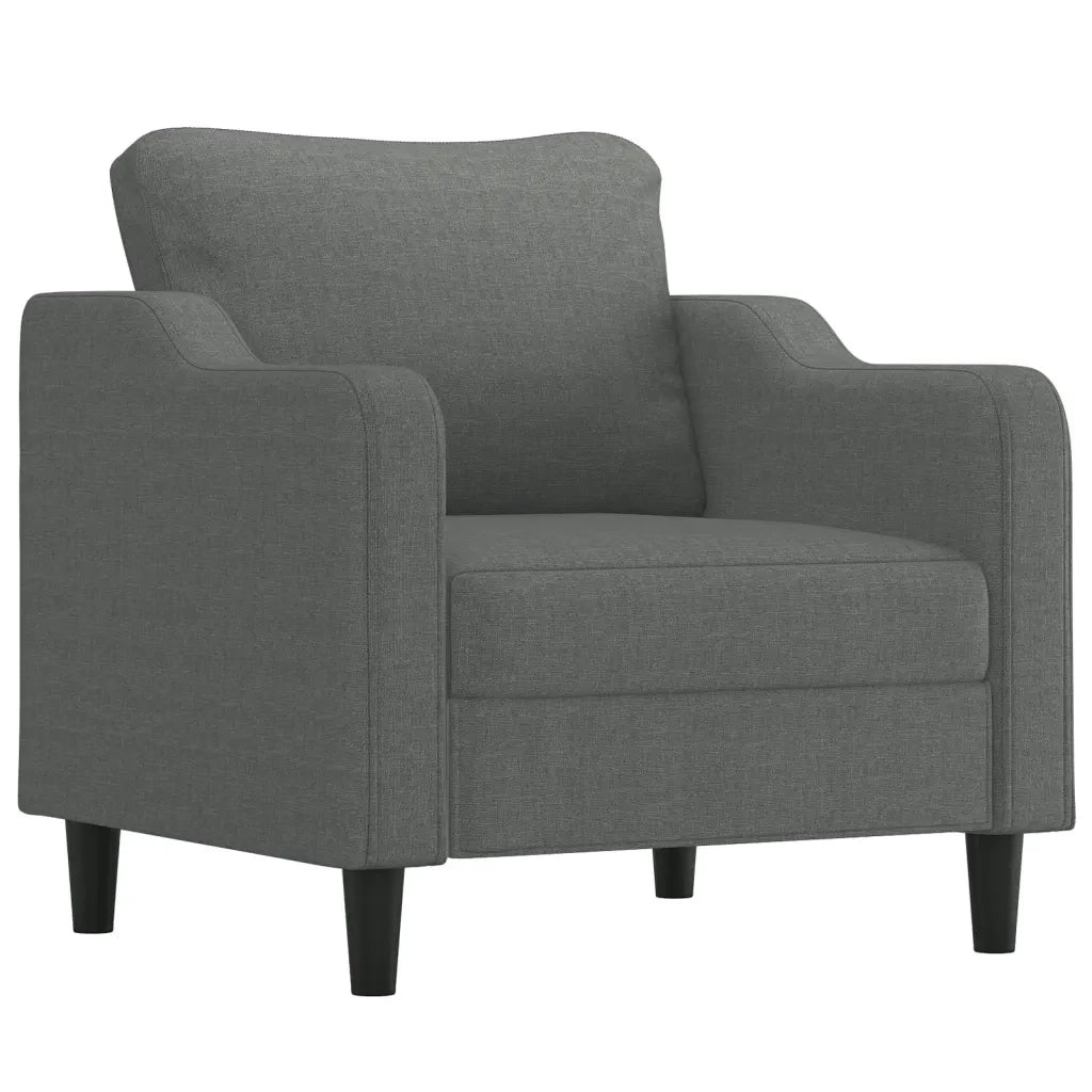 Set di Divani 3 pz con Cuscini Grigio Scuro in Tessutocod mxl 80183