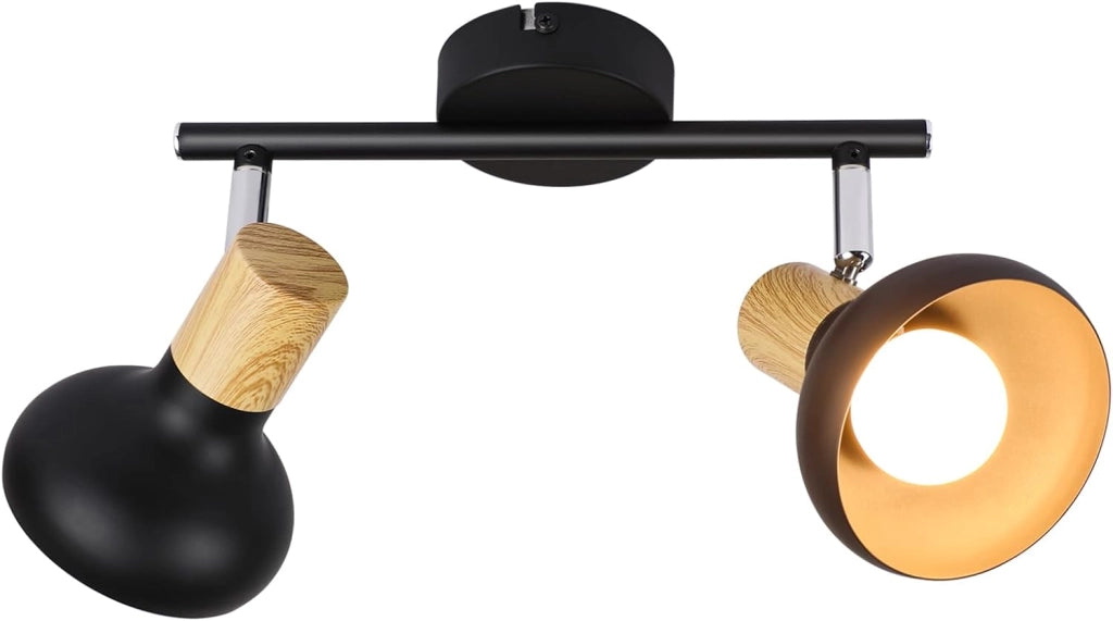 ZMH Faretto da soffitto Schwaz Vintage E14 a 2 fiamme Plafoniera per soggiorno di hotel