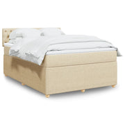 vidaXL Giroletto a Molle con Materasso Crema 140x19 cm in Tessuto