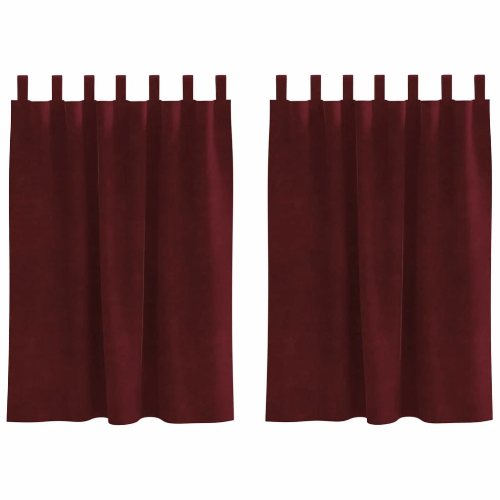 Tende oscuranti 2 pcs Rosso Vino 140 x 140 cm Velluto 4107308