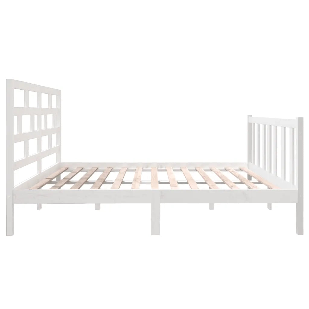 Giroletto-Struttura Letto Bianco in Legno Massello di Pino 140x190 cm 862246