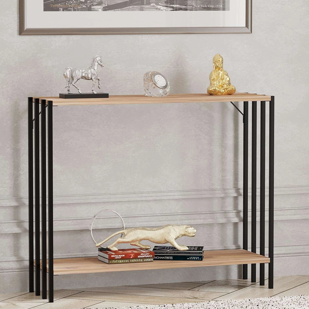 Ravello, Consolle un Ripiano, 90x26x74h cm Nero