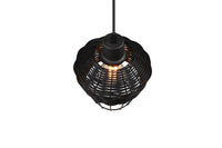 Lampada a Sospensione da Interno Attacco E27 in Tessuto Nero