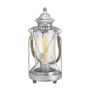Lampada Da Tavolo Vintage Bradford Acciaio Argento Argento Antico 1 Luce E27