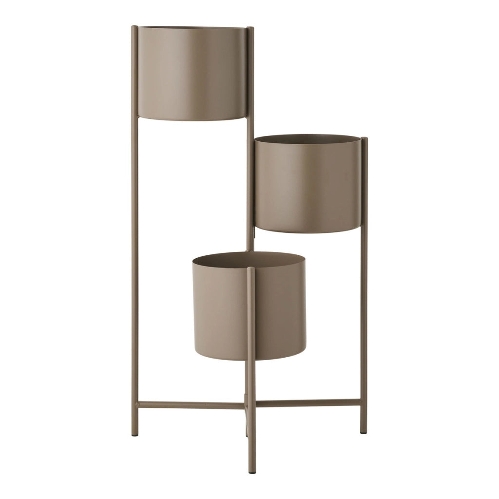 Vaso per Piante HN20, Marrone, Metallo, 23x22,5x75,5 cm