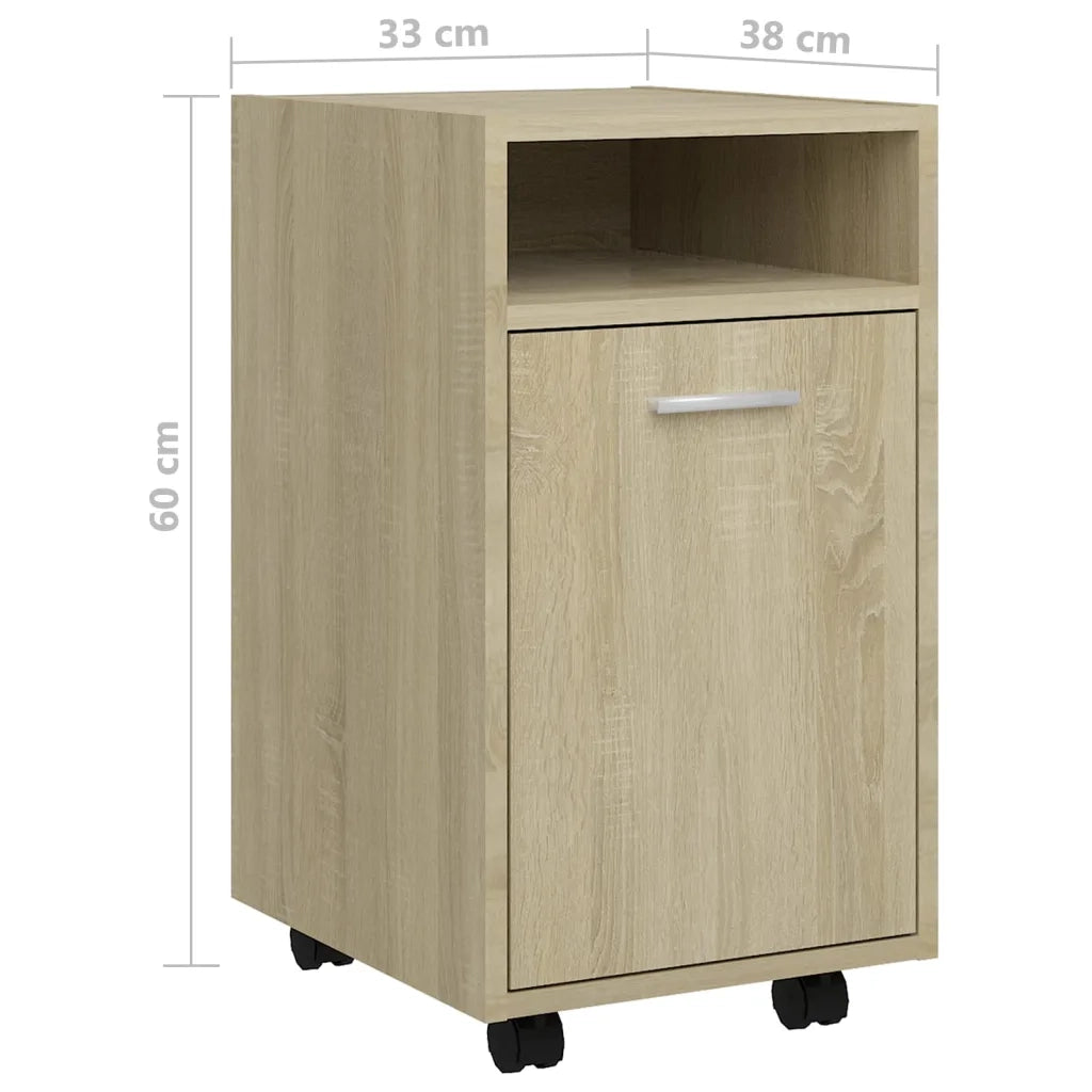 Credenza con Ruote-Buffet-Armadio da cucina Rovere Sonoma 33x38x60 cm Legno Multistrato