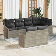 Set Divano da Giardino 7 pcs Grigio chiaro polyrattan 3355431