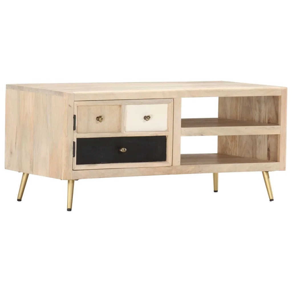 Tavolino da Salotto 90x45x40 cm in Legno Massello di Mango 286523
