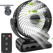 Ventilatore portatile silenzioso con telecomando e illuminazione LED - ventilatore da tavolo USB mini-ventilatore per ufficio, auto, camping.