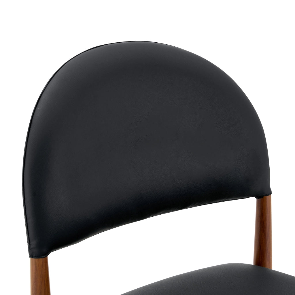SEDIA da pranzo Set da 2 pezzi 80 cm PU nero con struttura in metallo