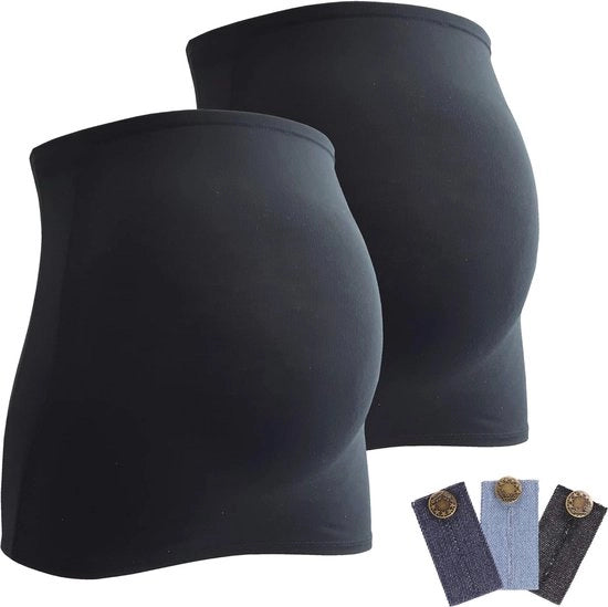 Set di allungamento per la pancia e la maglia per gravidanza - 3 pezzi di allungatori per jeans per ausilio per donne in gravidanza - accessori di moda elastici