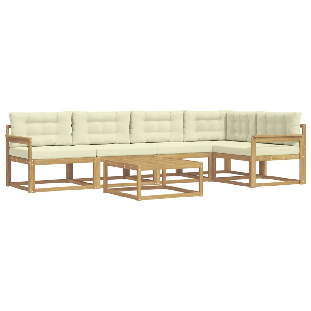 Set di divani da esterno 6 pcs Bianco e Crema 79 x 79 x 37 cm 3386469