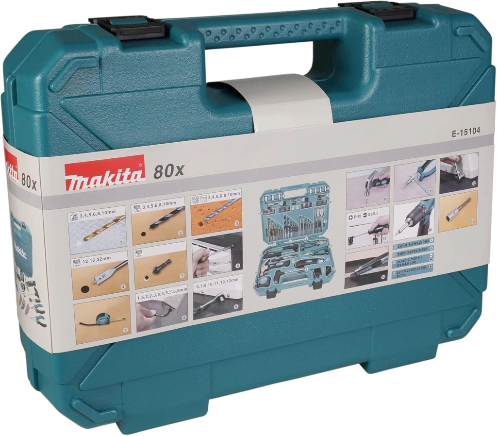 Makita E-15104 - Set di utensili manuali e punte da 80 pezzi