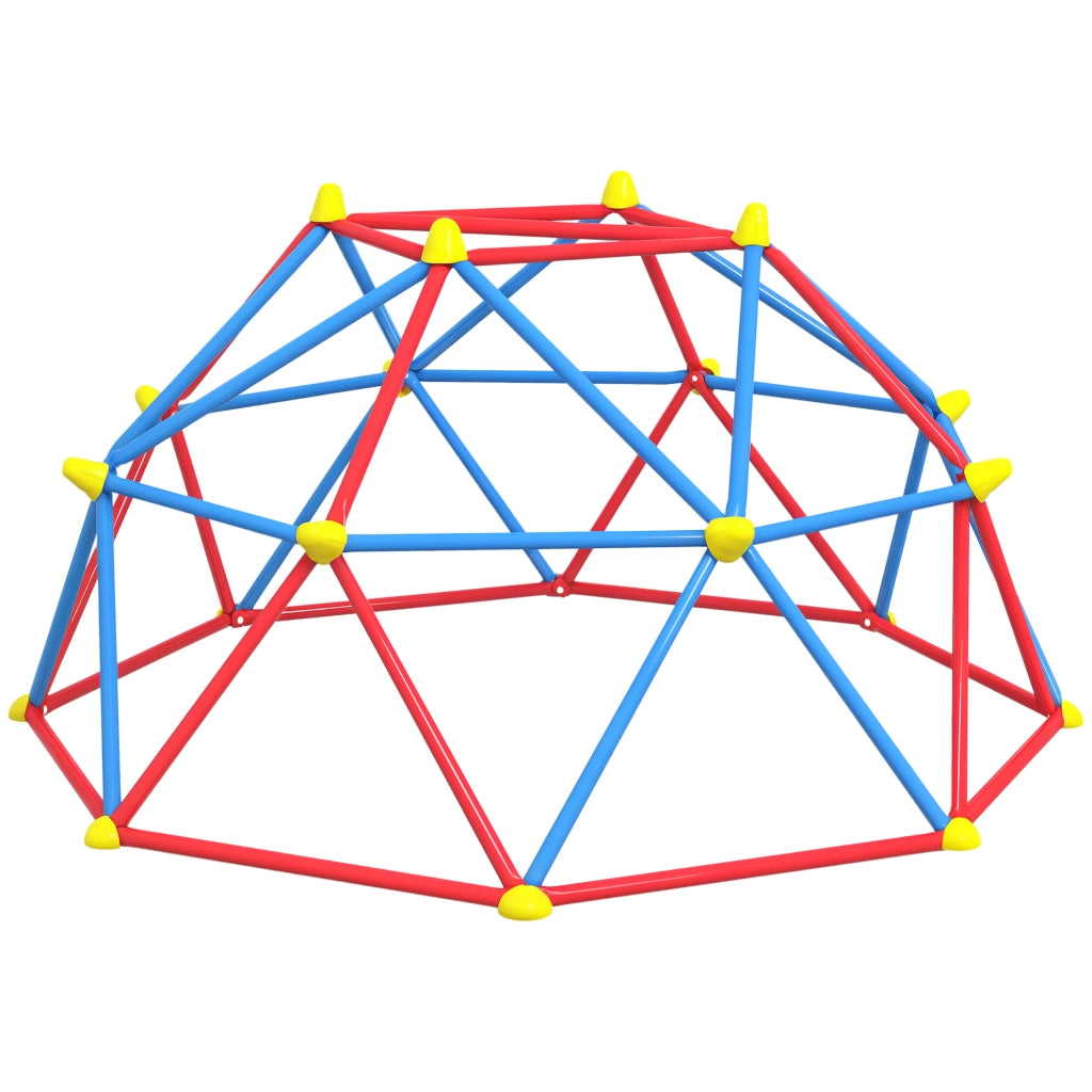 Cupola per Arrampicata Bambini 3-8 Anni, Struttura in Metallo per 4 Bimbi, ?183x90cm, Multicolore
