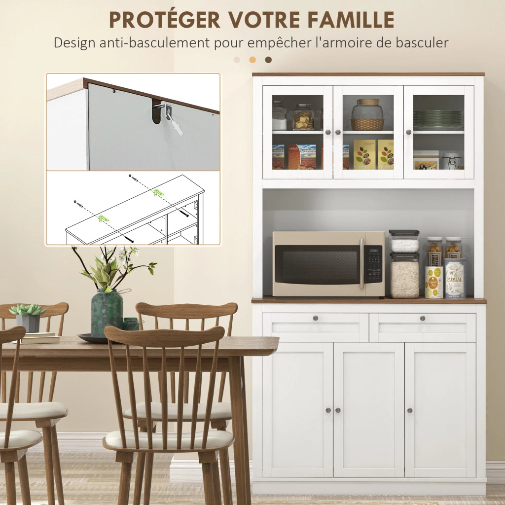 Armadio da cucina con ante e cassetti ¨C zephmum ¨C 100x40x180 bianco