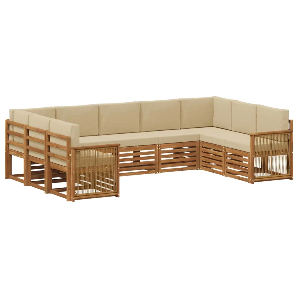 Set divano sezionale con cuscino 7 pcs Naturale 3384839
