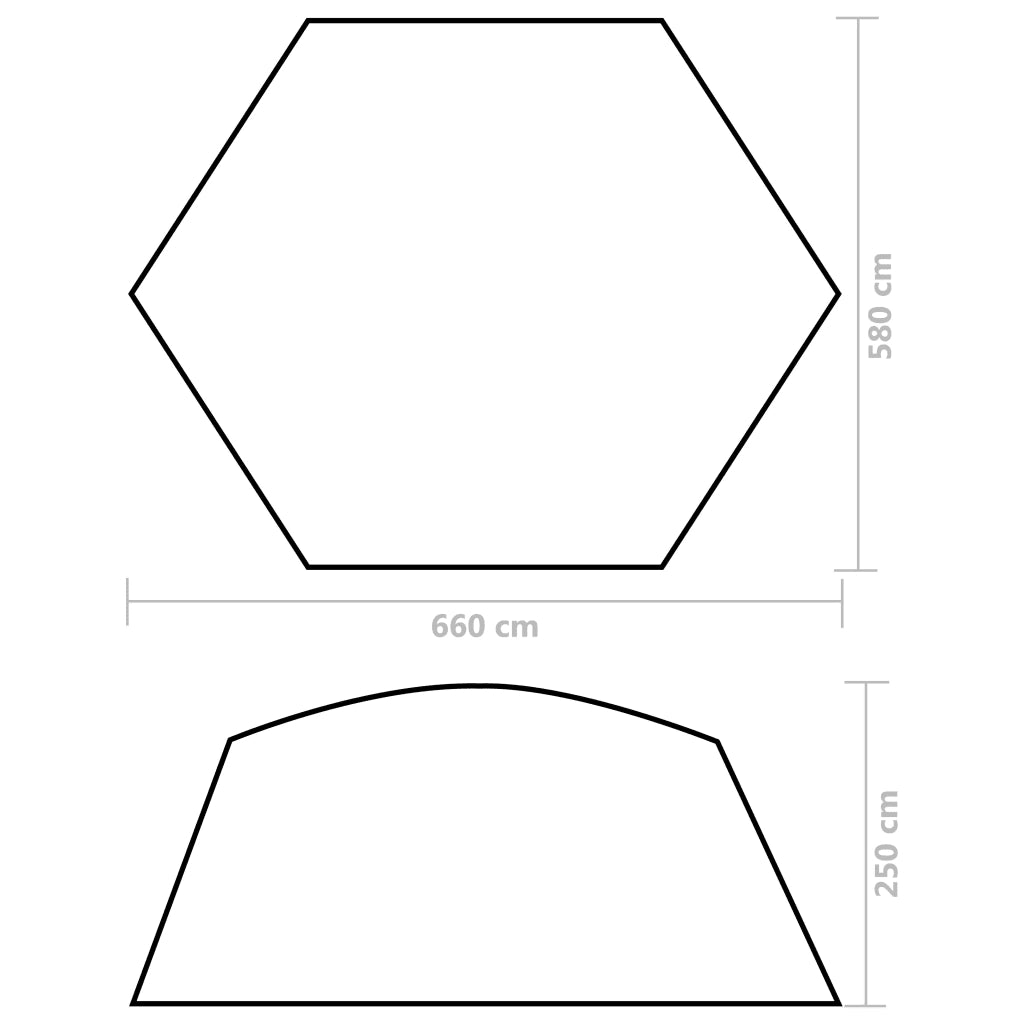 Tenda per Piscina in Tessuto 660x580x250 cm Grigia 93047