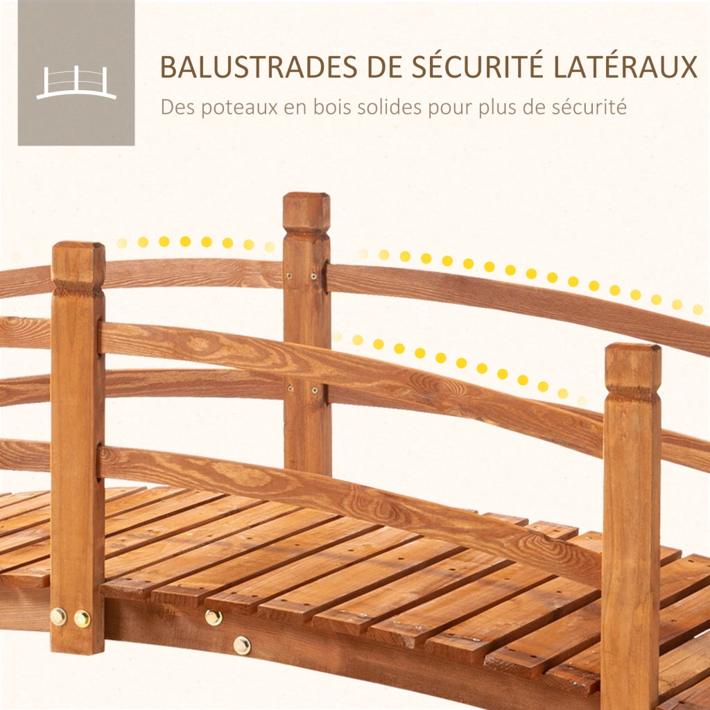 Ponticello da Giardino in Legno ¨C Minimal ¨C Legno di Pino Arancione 185x72x58 cm