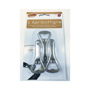 Trade Shop - Set 3 Apribottiglie A Leva In Acciaio Apri Bottiglie Tappi Barattoli Levatappi -
