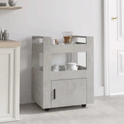 Carrello da Cucina Grigio cemento 60x45x80 cm Legno Multistrato cod mxl 69933
