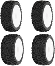 Pneumatici RC 4 Stuks - 12 mm Pneumatici a 5 Viti - Gomma Serrato - Nastro di Acciaio - Componenti di Upgrade - Adatto per Auto Off-road 1/10